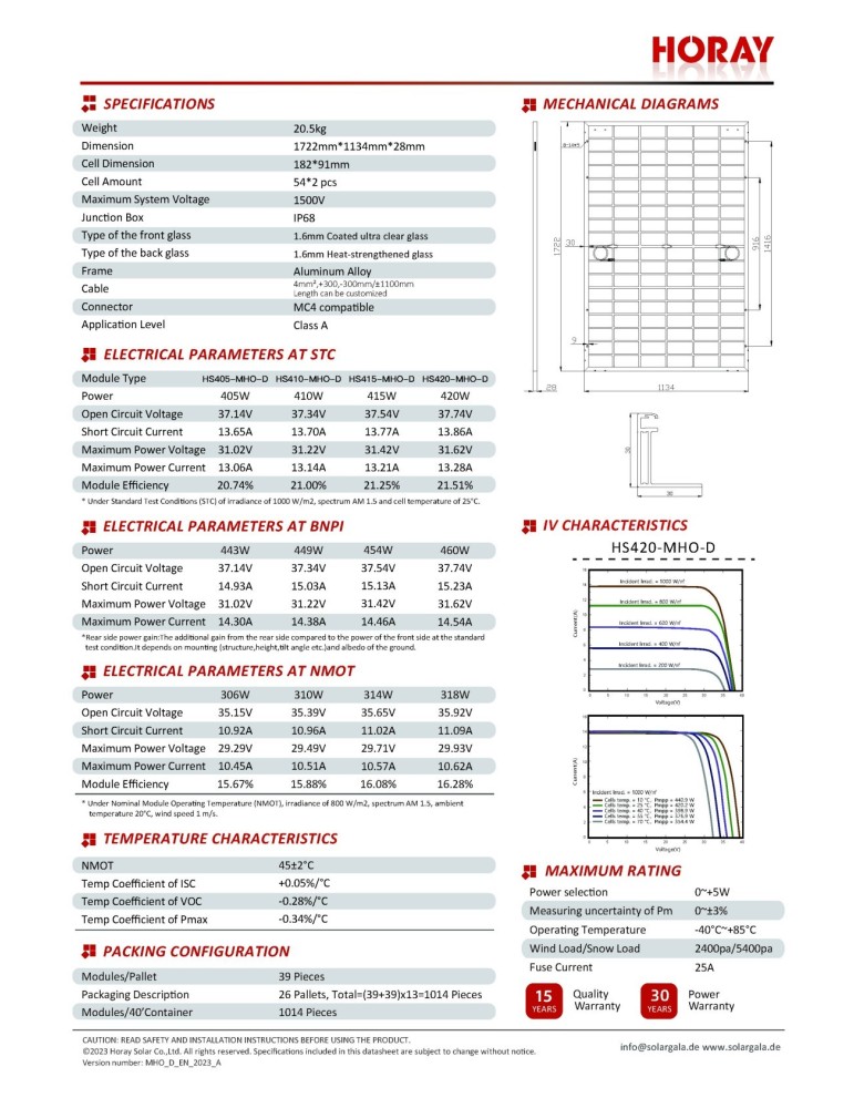 410W Photovoltaik Modul Full black und Double...