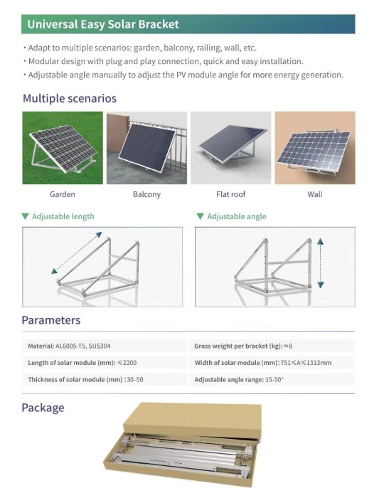 Balkonkraftwerk Halterung, Aluminium und...